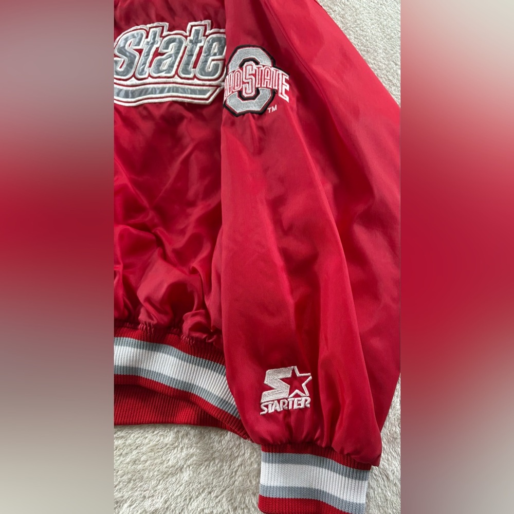 Vintage 90’s Starter Ohio State Red Pullover Jacket - Picture 3 of 13